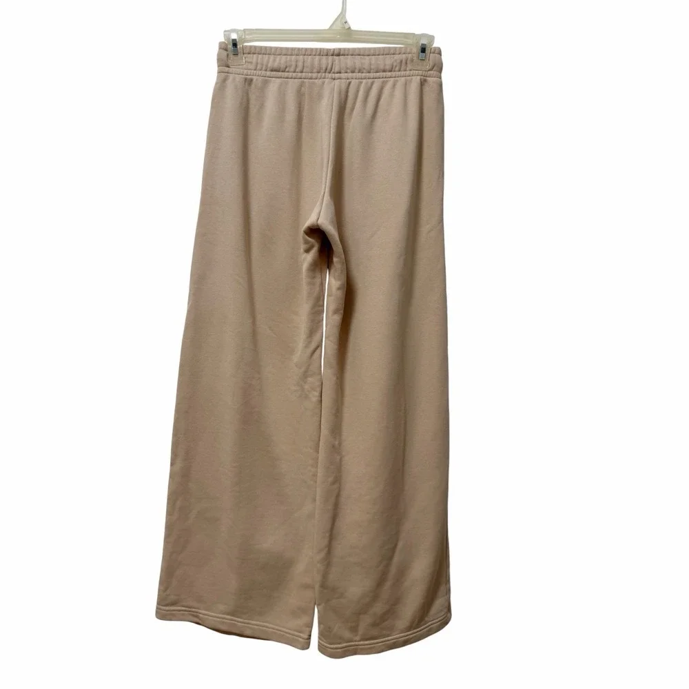 Nike Sportswear Womens Fleece Wide Leg Sweatpants Size S Tan Cream Athleisure
